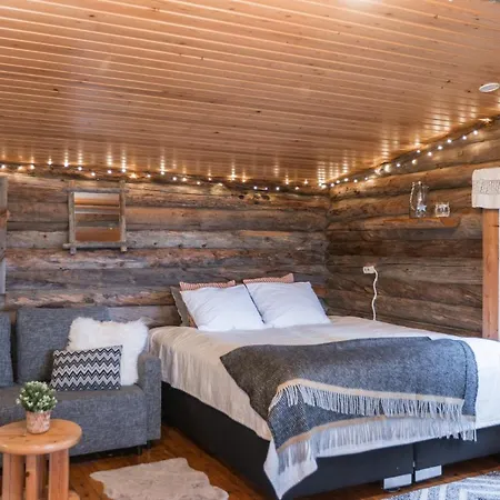 公寓 Lapland Northern Lights Cabin - Wooden Sauna *